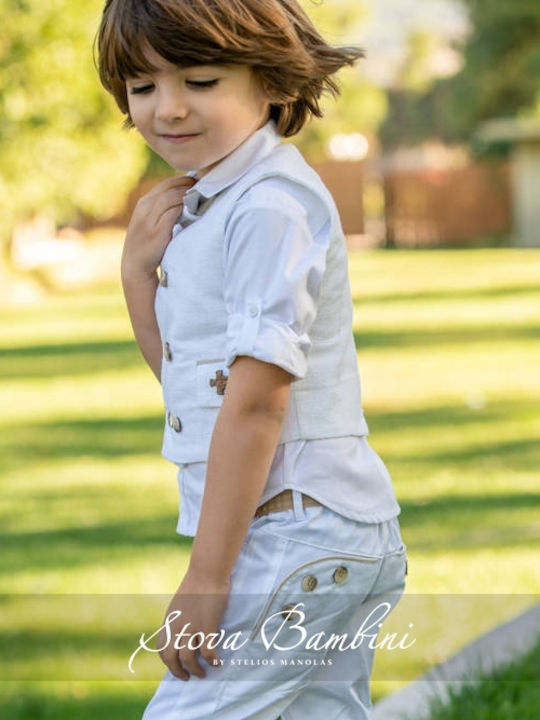 Stova Bambini Βαπτιστικό Κοστούμι με Γιλέκο για Αγόρι 6τμχ