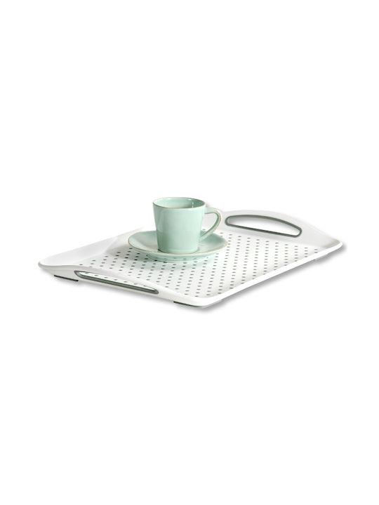 Kesper Kunststoff Rechteckig Serviertablett Rutschfest mit Griffen in Weiß Farbe 45.5x32x4cm 77200 1Stück