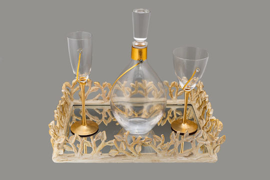 La Vista Wedding Tray made of Wood Gold 1pcs La Vista Wedding Tray made of Wood Gold 1pcs