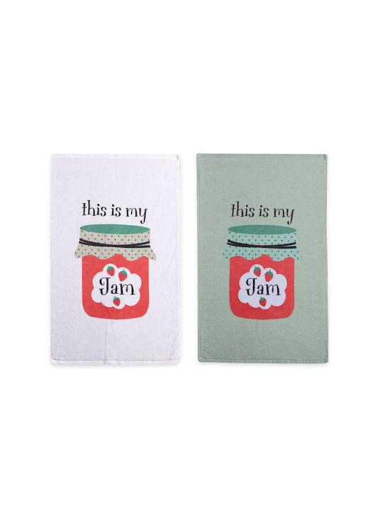 Nef-Nef Homeware My Jam Tea Towel made of 100% Cotton in White Color 40x60cm 032663 1pcs