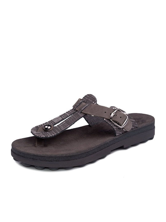 Mirabella Leather Women's Flat Sandals Anatomic Black Desert