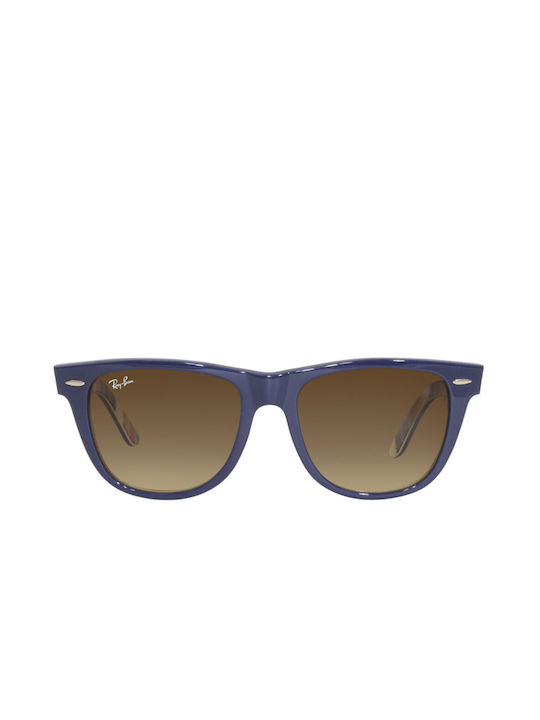 Ray Ban Wayfarer Sunglasses with Blue Acetate Frame and Brown Gradient Lenses RB2140 1320/85