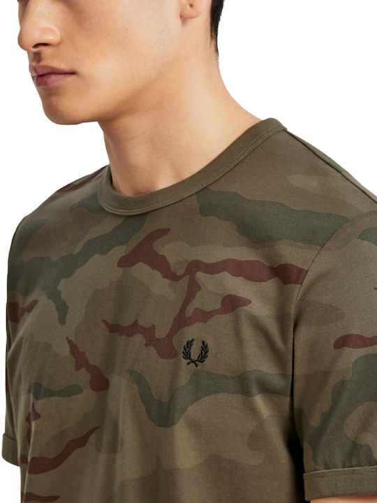 Fred Perry Ανδρικό T-shirt Χακί Camo