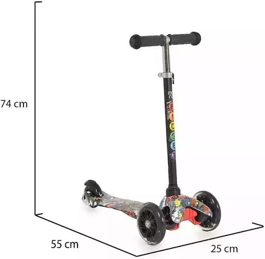 Moni Kids Scooter Fidget 3-Wheel for 3+ Years Multicolour