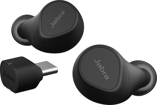 Jabra Evolve2 7 Buds - USB-C MS Bluetooth Handsfree Ακουστικά με Αντοχή στον Ιδρώτα και Θήκη Φόρτισης Μαύρα