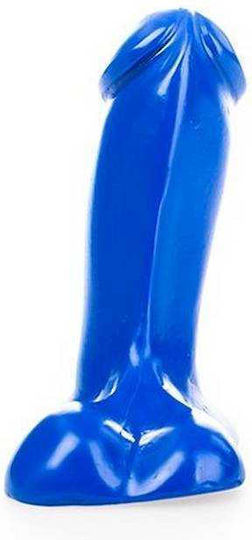 All Black All Blue Piston Ρεαλιστικό Dildo με Όρχεις Μπλε 14cm