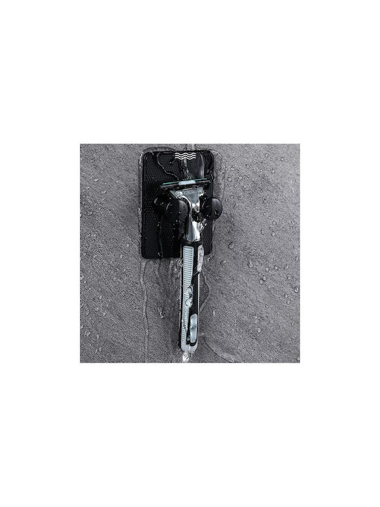 Άγκιστρο Μπάνιου Διπλό με Αυτοκόλλητο ​3x5.5cm Μαύρο