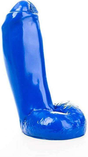 All Black Realistic Dildo with Scrotum Blue 18cm