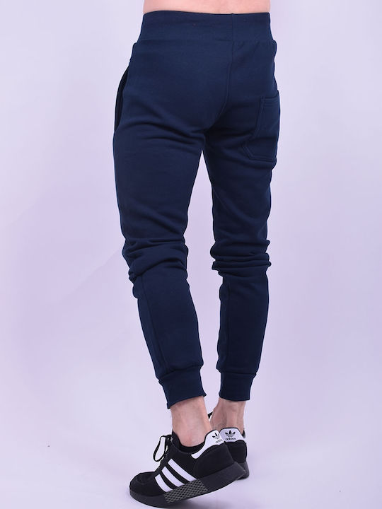 Paco & Co Men's Sweatpants with Rubber Total Navy Blue