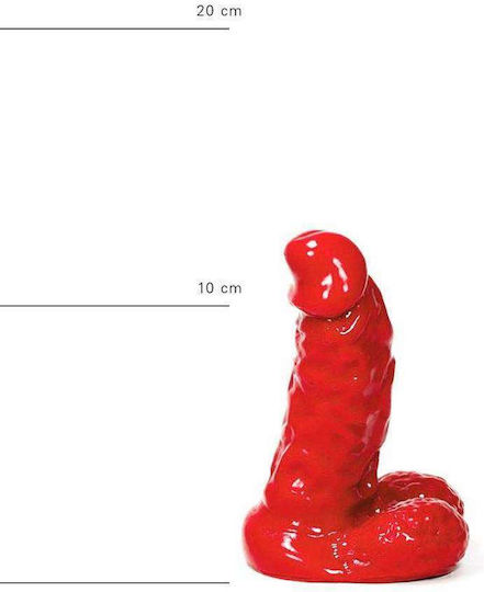 All Black All Red Hose Ρεαλιστικό Dildo με Όρχεις Κόκκινο