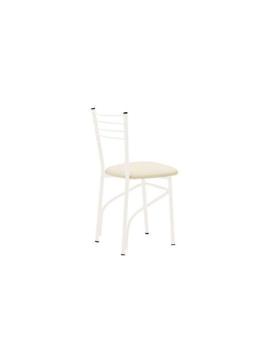 Riga Kitchen Metallic Chair Ecru 40x43x80cm
