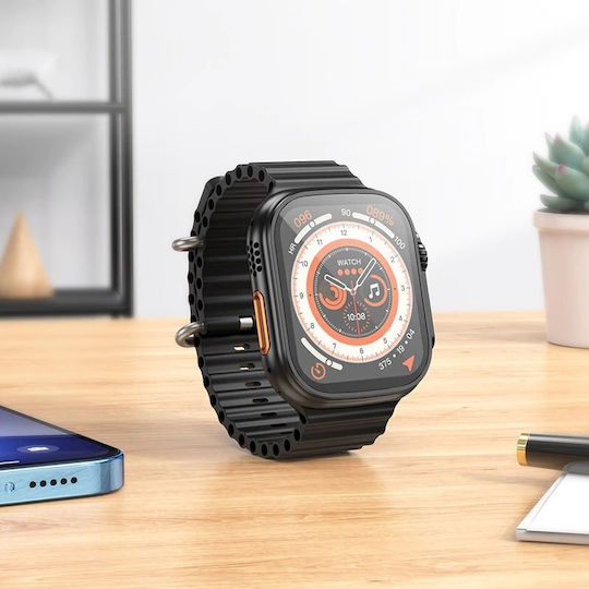 Hoco Y12 Ultra Smartwatch με Παλμογράφο (Μαύρο)