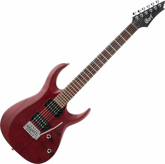 Cort X100 Ηλεκτρική Κιθάρα ST Style με HH Διάταξη Μαγνητών Open Pore Black Cherry
