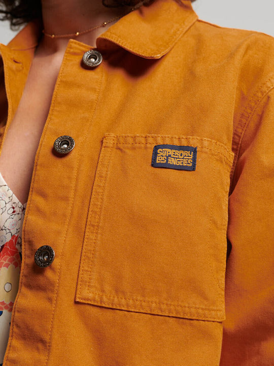 Ovin Vintage Chore Γυναικείο Overshirt Πορτοκαλί