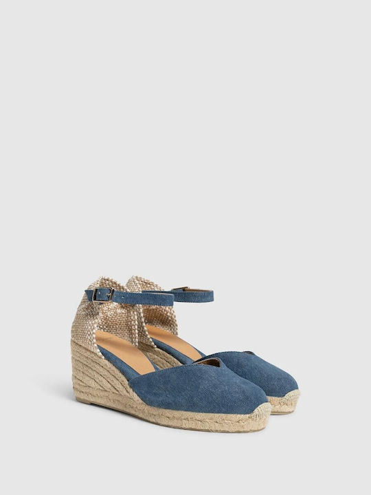 Castaner Women's Fabric Platform Espadrilles Blue