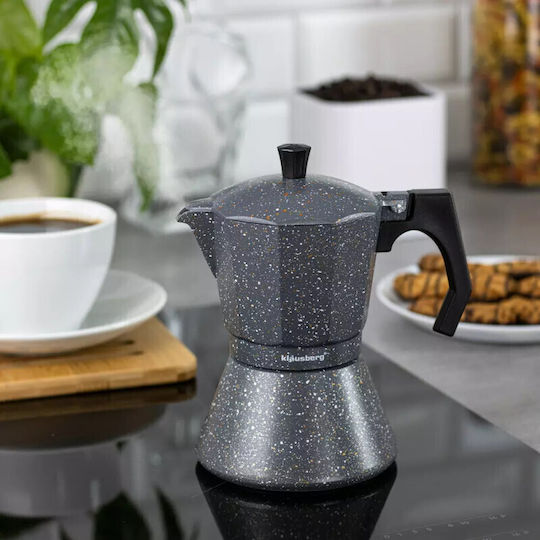 Klausberg Stovetop Espresso Pot 12 Cups Gray