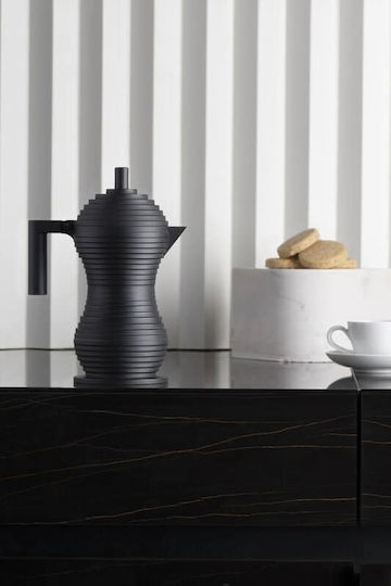 Alessi Espressokocher für den Herd 3 Tassen Schwarz