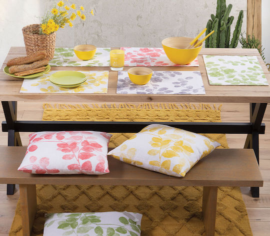 Nef-Nef Homeware Santika Σουπλά Υφασμάτινο Κίτρινο 48x33cm