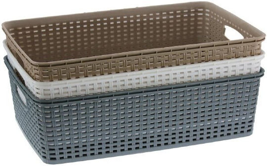 Viosarp Καλάθι Αποθήκευσης Rattan Μπλε 40x17x12cm