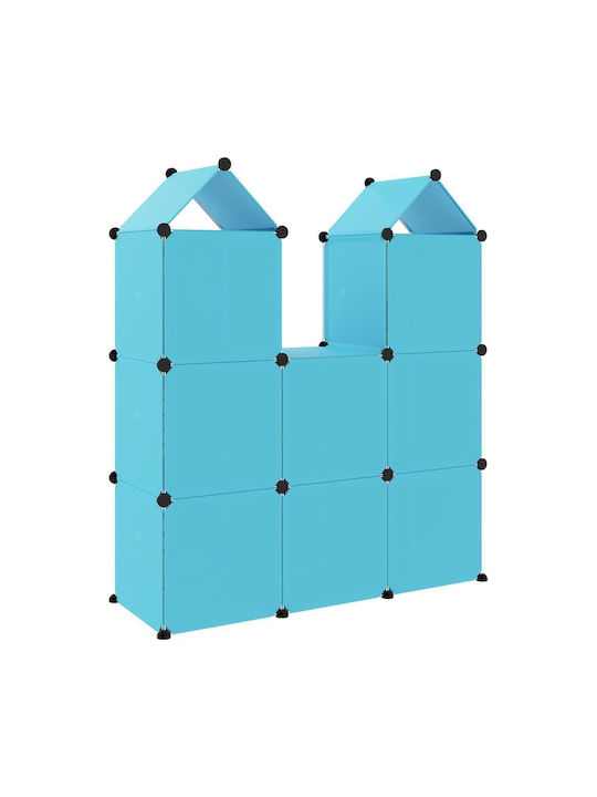 vidaXL Spielzeug Aufbewahrungssystem Blau 109.5x36.5x127cm 8Stück
