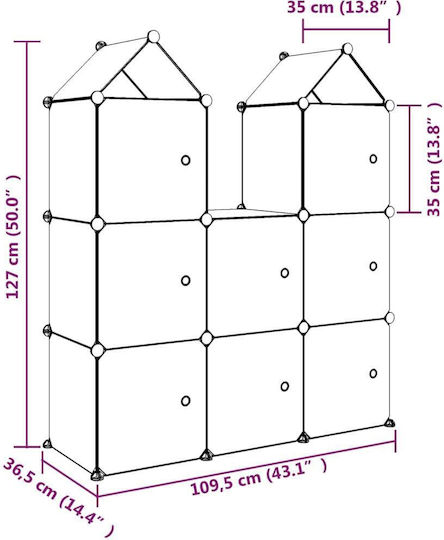 vidaXL Σύστημα Αποθήκευσης Παιχνιδιών Μπλε 109.5x36.5x127cm 8τμχ