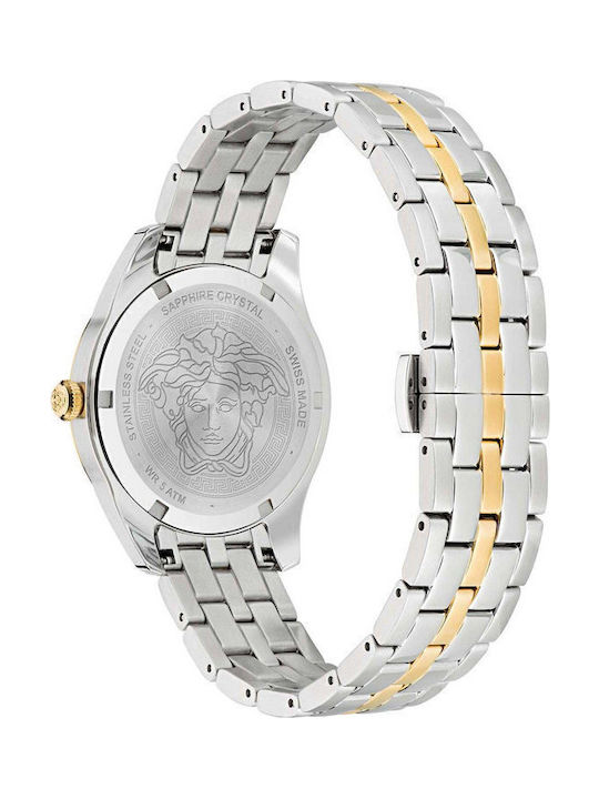Versace Greca Ρολόι Μπαταρίας με Μεταλλικό Μπρασελέ