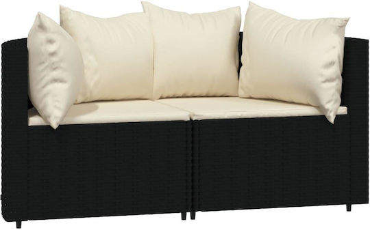 Garten- und Outdoor-Möbelsets 3 Stück Schwarz mit Kissen
