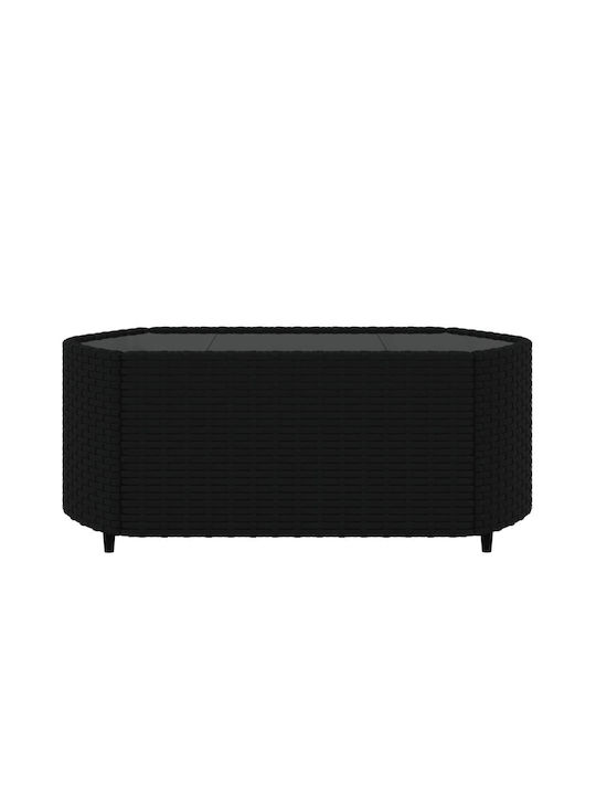 Garden & Outdoor Furniture Sets Living Room Set 3 Pieces Black with Pillows