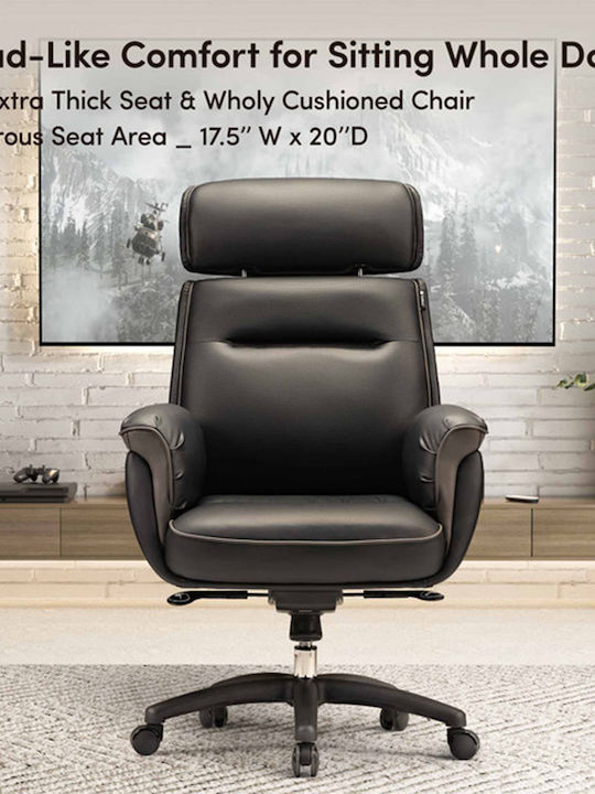 Reclining Office Chair with Fixed Arms Black Eureka Ergonomic
