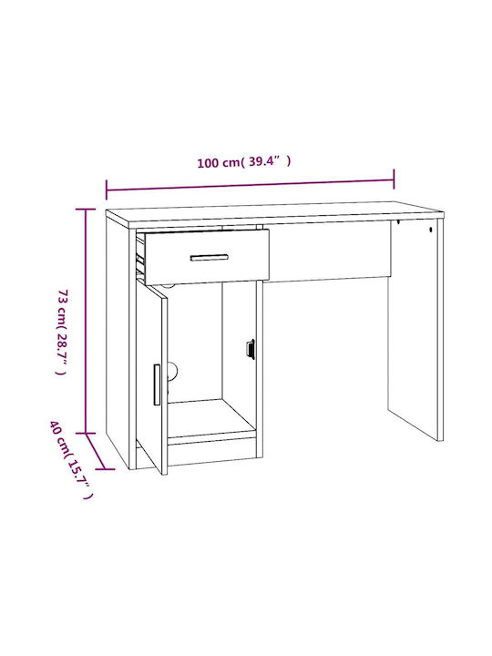 Schreibtisch Holz Grey Concrete 100x40x73cm