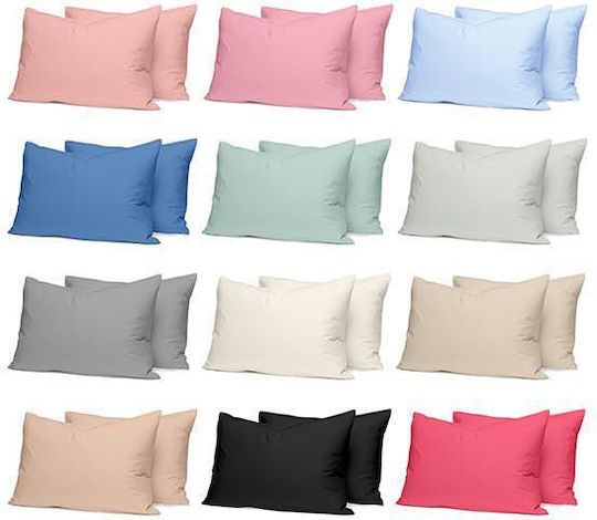 Sunshine Cotton Feelings Σετ Μαξιλαροθήκες με Φάσα 102 Lila 50x70εκ.