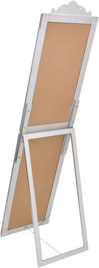 vidaXL Oglindă De Podea Cu Cadru Din Lemn Argintiu 200x50cm