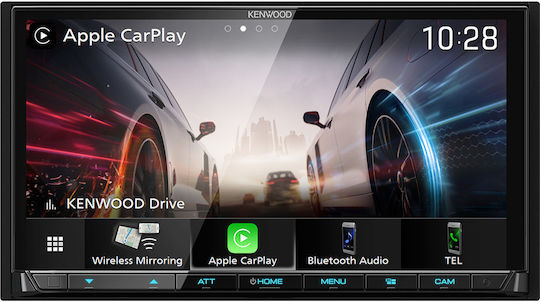 Kenwood Ηχοσύστημα Αυτοκινήτου (Bluetooth/USB/WiFi/GPS/Apple-Carplay/Android-Auto) με Οθόνη Αφής 7"