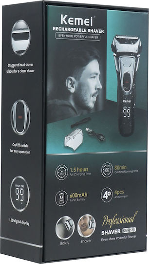 Kemei Foil Electric Shaver Face Rechargeable
