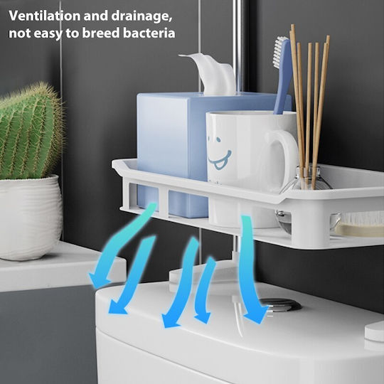 Factory Floor Bathroom Shelf Plastic with 2 Shelves 30x14x58cm White