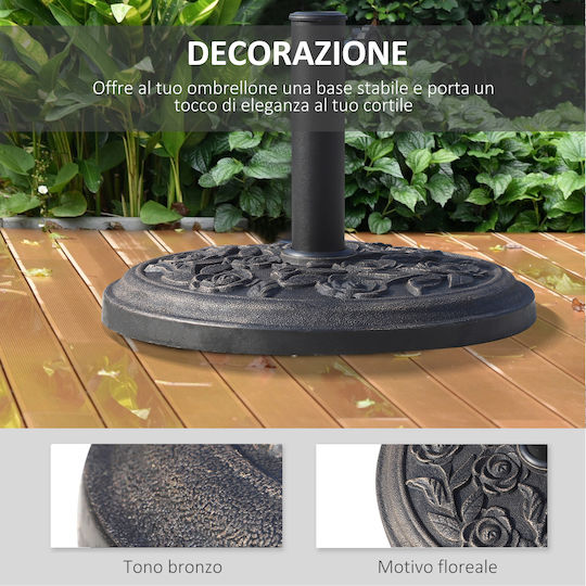Outsunny Umbrella Stand made of Metal Black Velvet-Black Metal 45.5x45.5x31.5cm