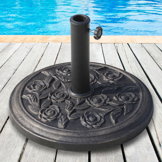 Outsunny Umbrella Stand made of Metal Black Velvet-Black Metal 45.5x45.5x31.5cm