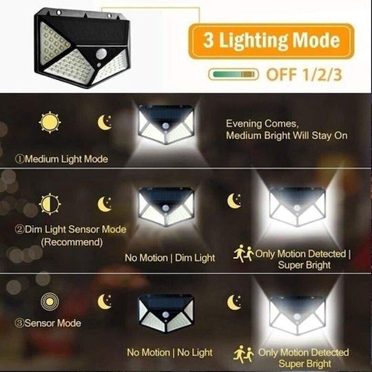 Street Solar Light 7W 700lm Cold White 6000K with Motion Sensor and Photocell 10cmx14cmx6cmcm