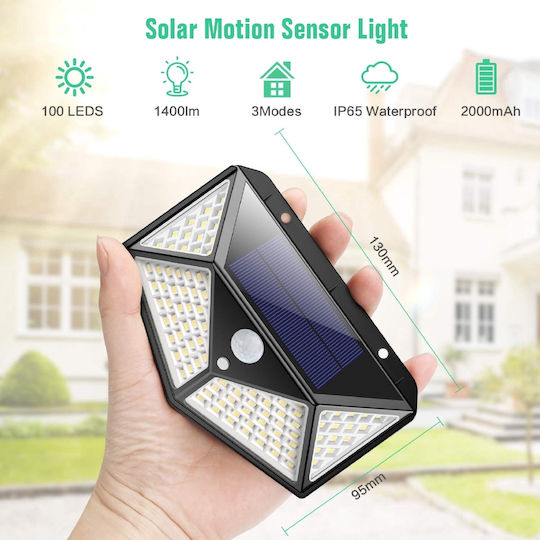 Street Solar Light 7W 700lm Cold White 6000K with Motion Sensor and Photocell 10cmx14cmx6cmcm