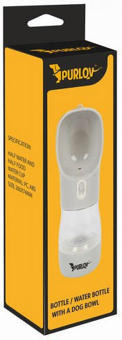 Purlov Plastic Sticlă Mâncare & Apă pentru Câine & Pisică 200ml în Culoare Gri