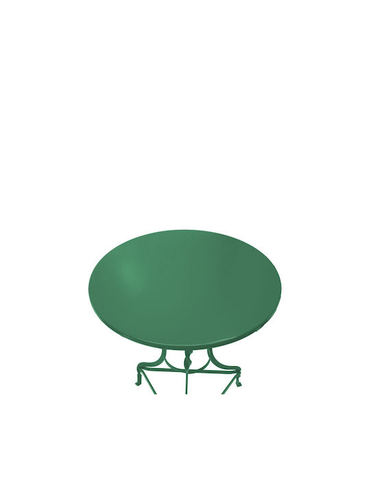Kimolos Outdoor Dinner Free Standing Metal Table Green 58x58x72cm
