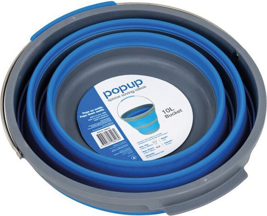 OZtrail Foldable Mop Bucket Plastic Pop Up Capacity 10lt Blue