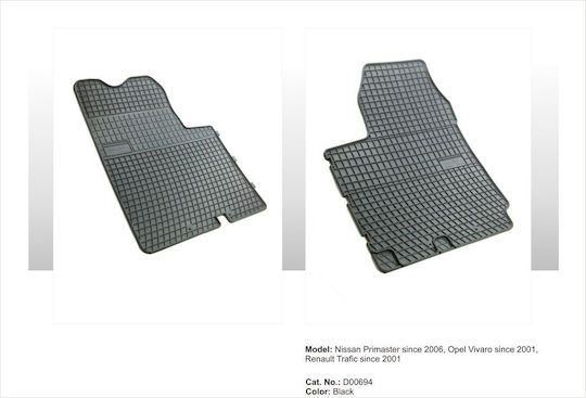 Frogum Front Mats 2pcs for Opel Vivaro Nissan Primastar 2001-2014 Black