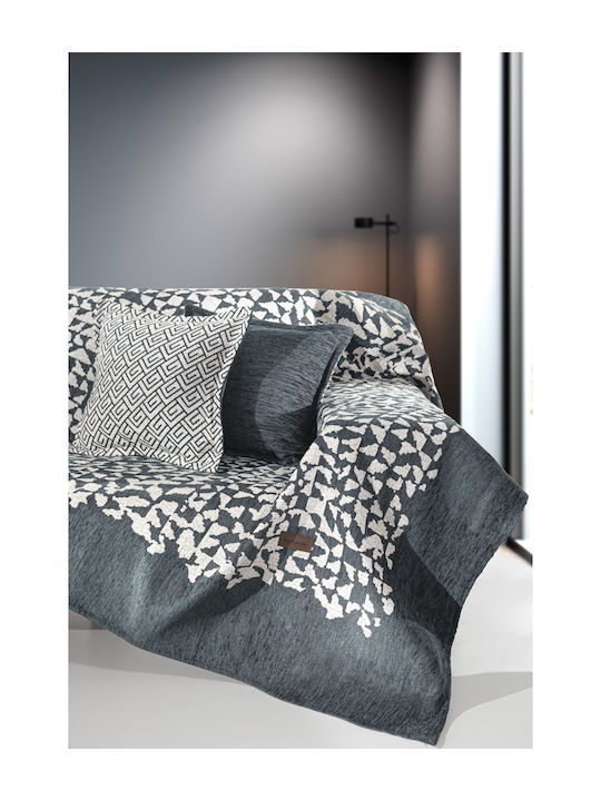 Guy Laroche Duomo Four-Seater Sofa Throw 2 Sides Chenille 180x350cm Anthracite
