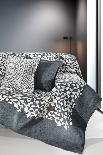 Guy Laroche Duomo Покривка За Четириместен Диван 2 Страни Шенил 180x350см Антрацит