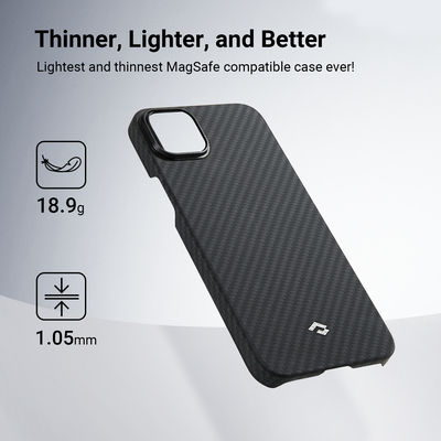 Pitaka Aramid Silicone Back Cover Black (iPhone 14)