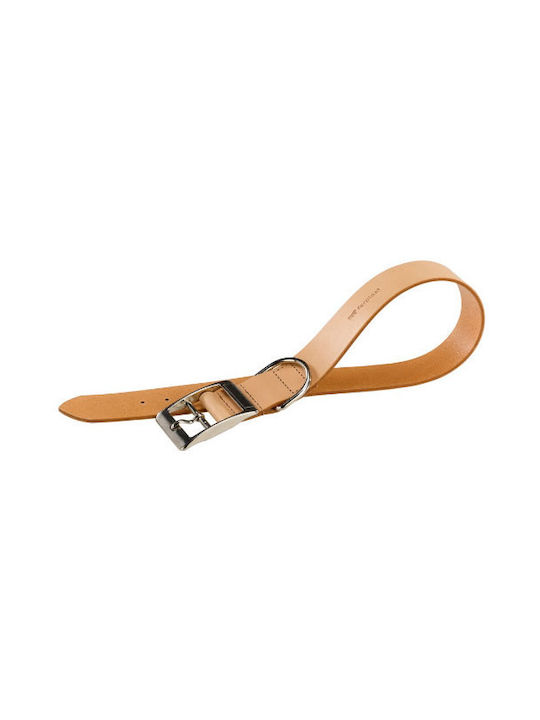 Ferplast Natural Leather Dog Collar In Beige Colour 25mm x 45 - 53cm
