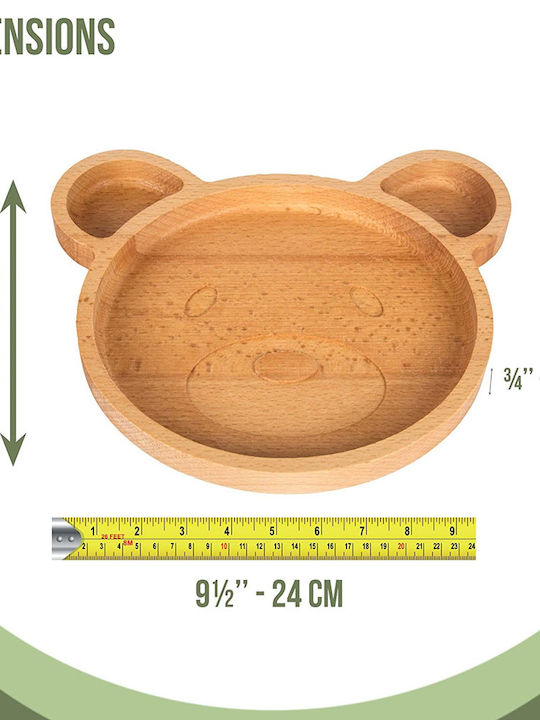 Bear Hölzernes Ordnungshüter 3 Schlitze Braun W20xL24xH2cm 1Stück