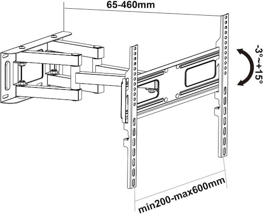 Bracket LCD64-2 Wall TV Mount with Arm up to 66" and 35kg