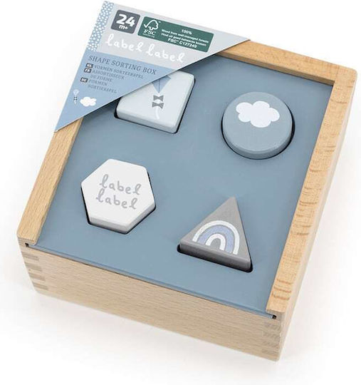 Label Label Παιχνίδι Ταξινόμησης Σχημάτων Sorting Box από Ξύλο για 24+ Μηνών
